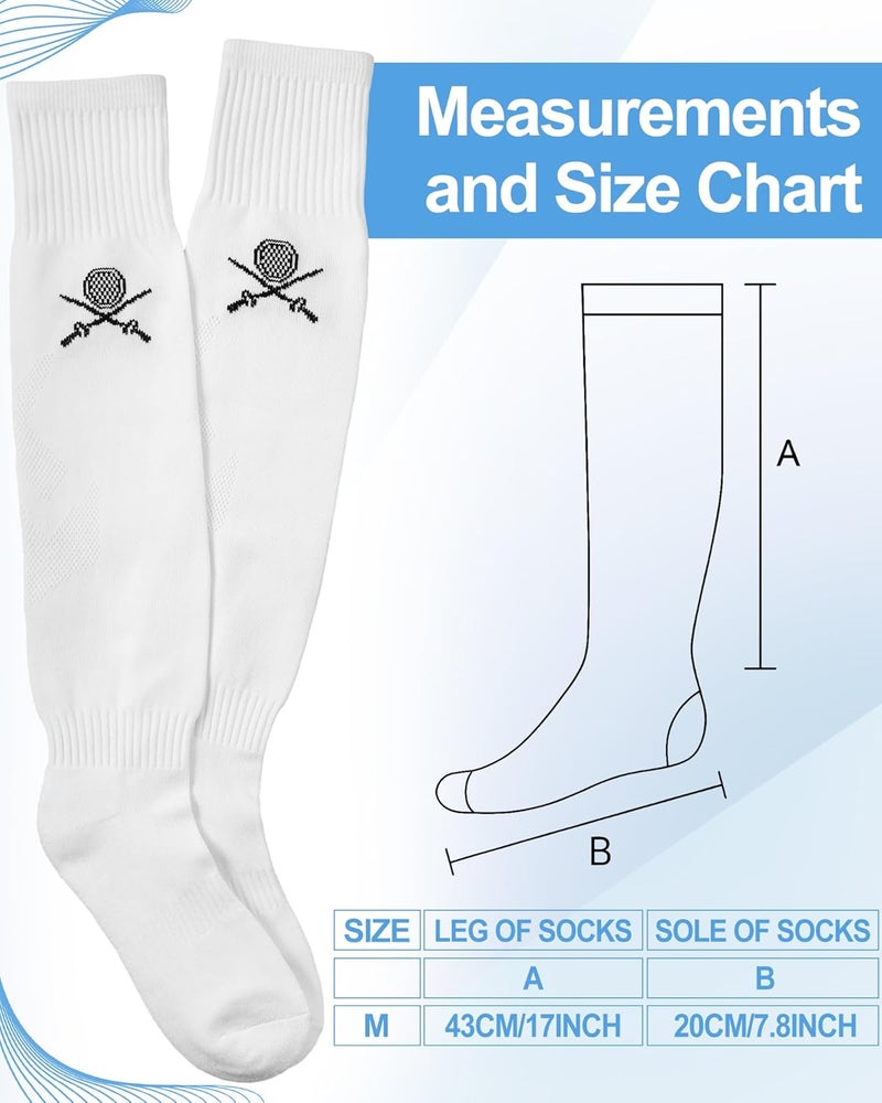 Glitopper 3 Pairs Fencing Socks for Epee Sabre and Foil White Cotton Knee High Socks Comfortable Support Athletic Stockings for Men Youth - Image 2